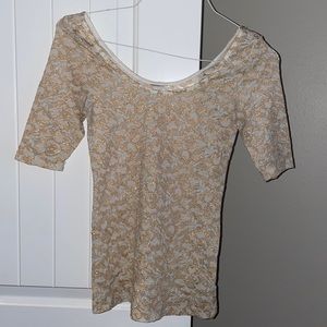 Gold Lace off the Shoulder Top